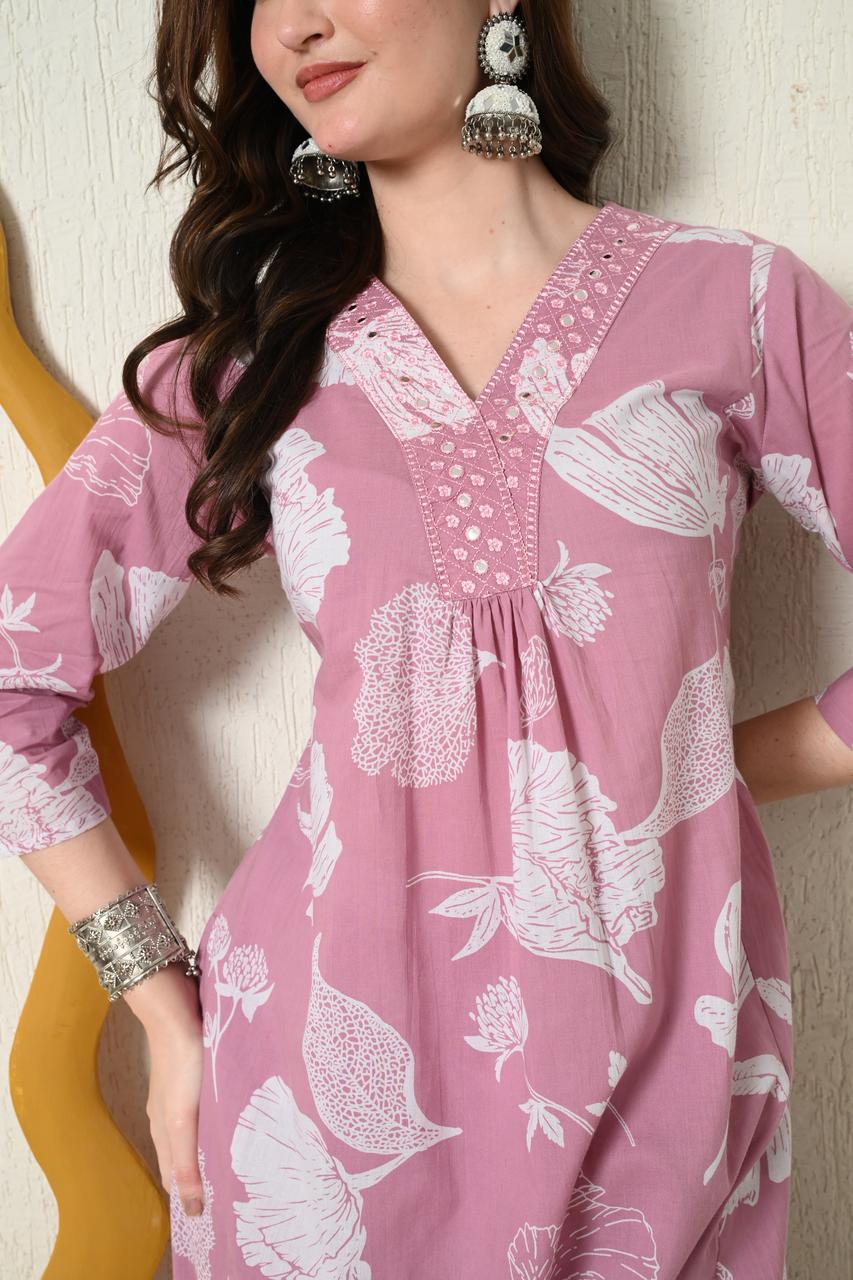 Pastel Pink Vaidehi Co-ord Set