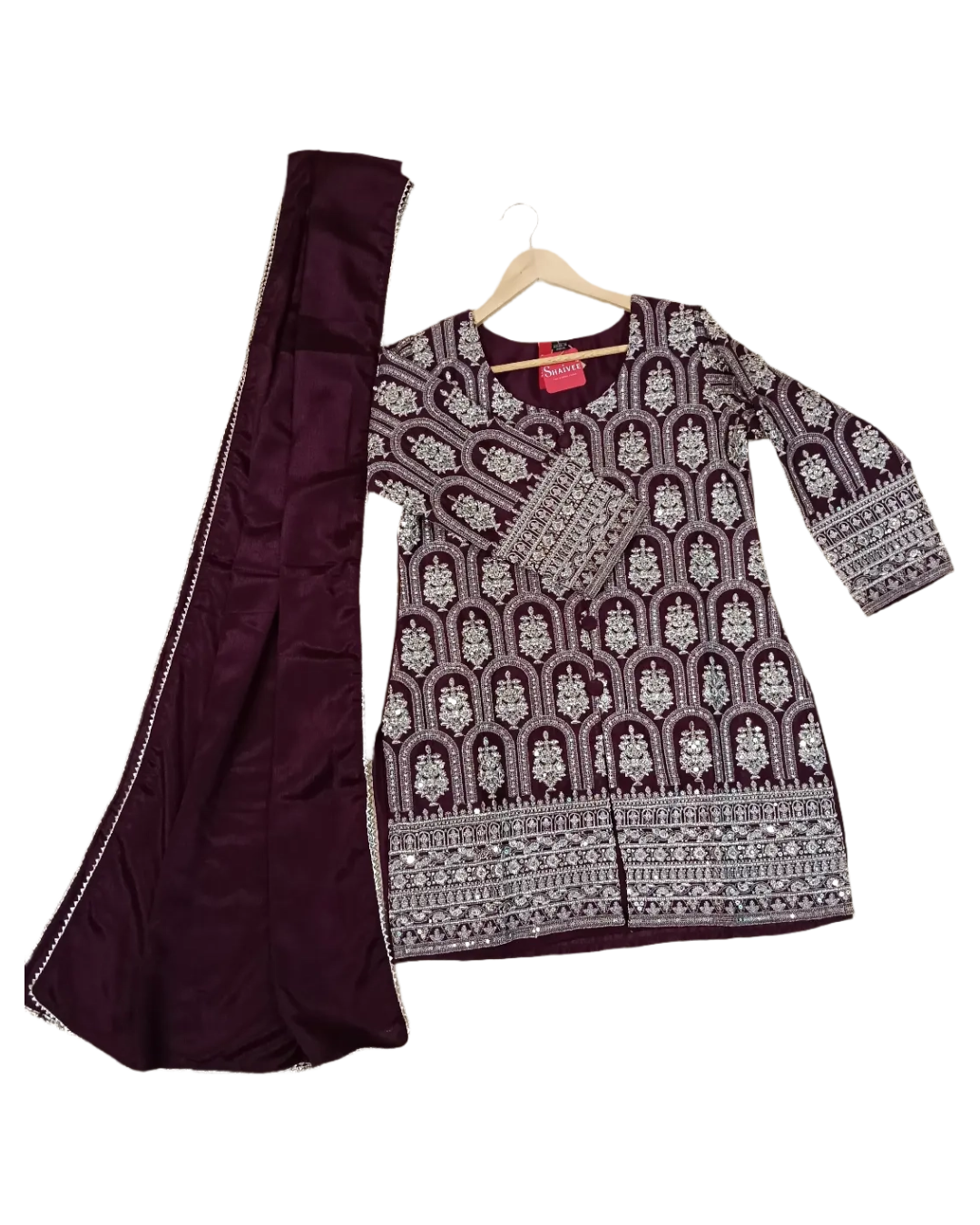 Wine Aisha Short 3 Piece set