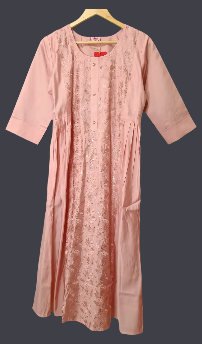 Pink Anamika Kurti