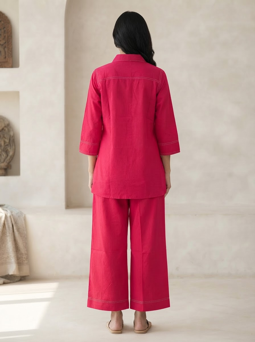 Sara Cotton Shirt Co-ord Set