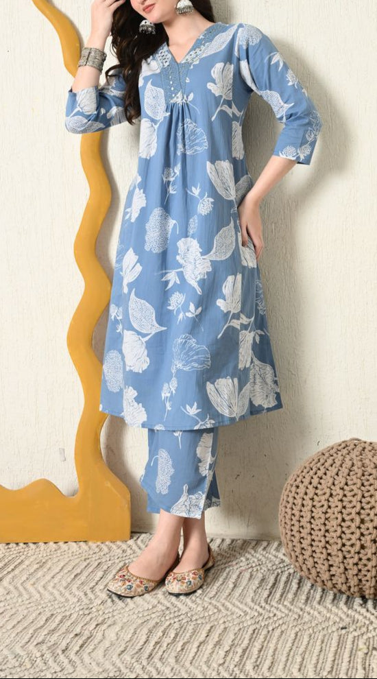 Pastel Blue Vaidehi Co-ord Set