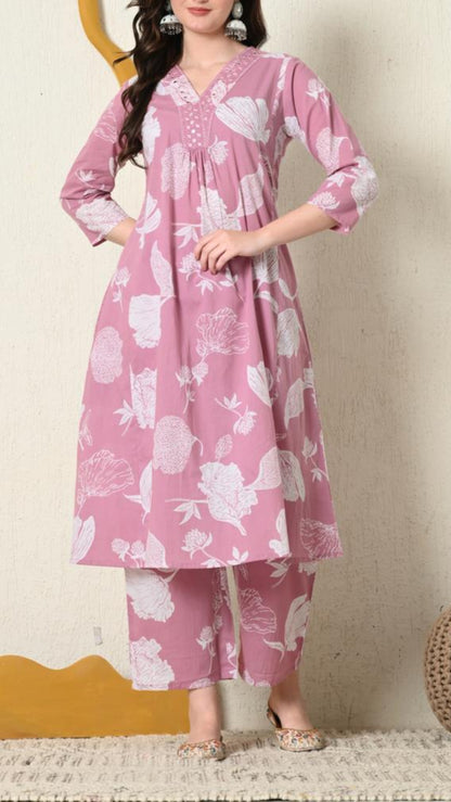 Pastel Pink Vaidehi Co-ord Set
