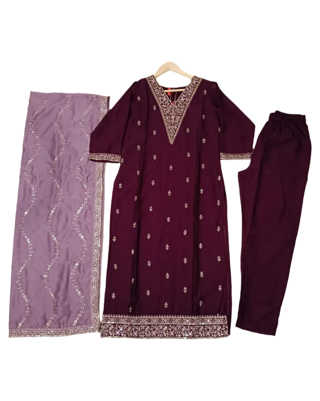 Wine Lavender Jaanki 3 Piece Set