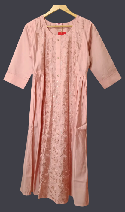 Pink Anamika Kurti