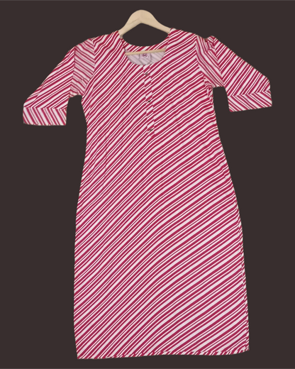 Pink White Anika Kurti