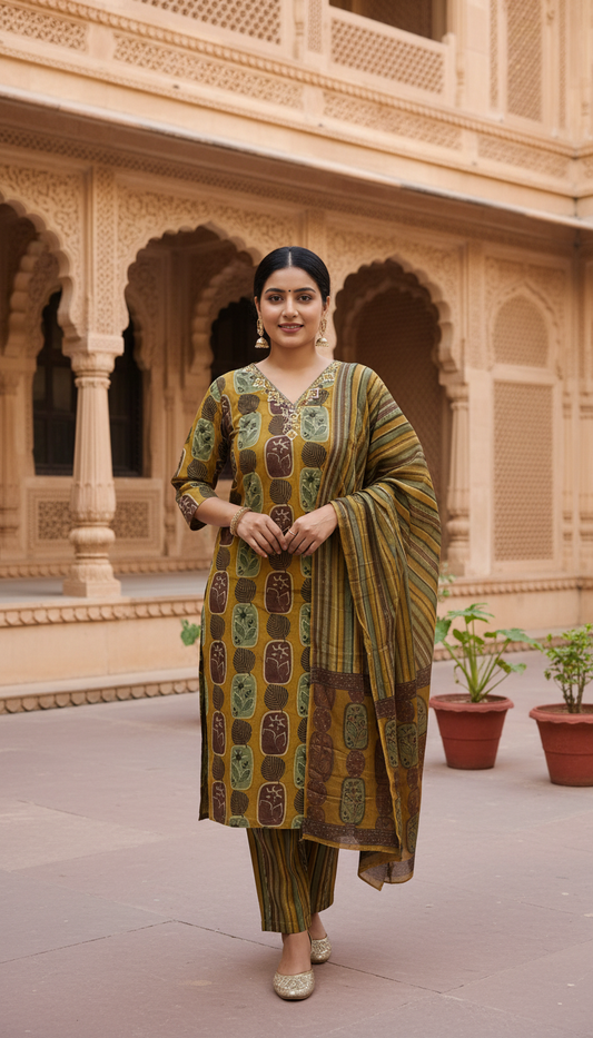 Ameeta Cotton Dress With Duppatta