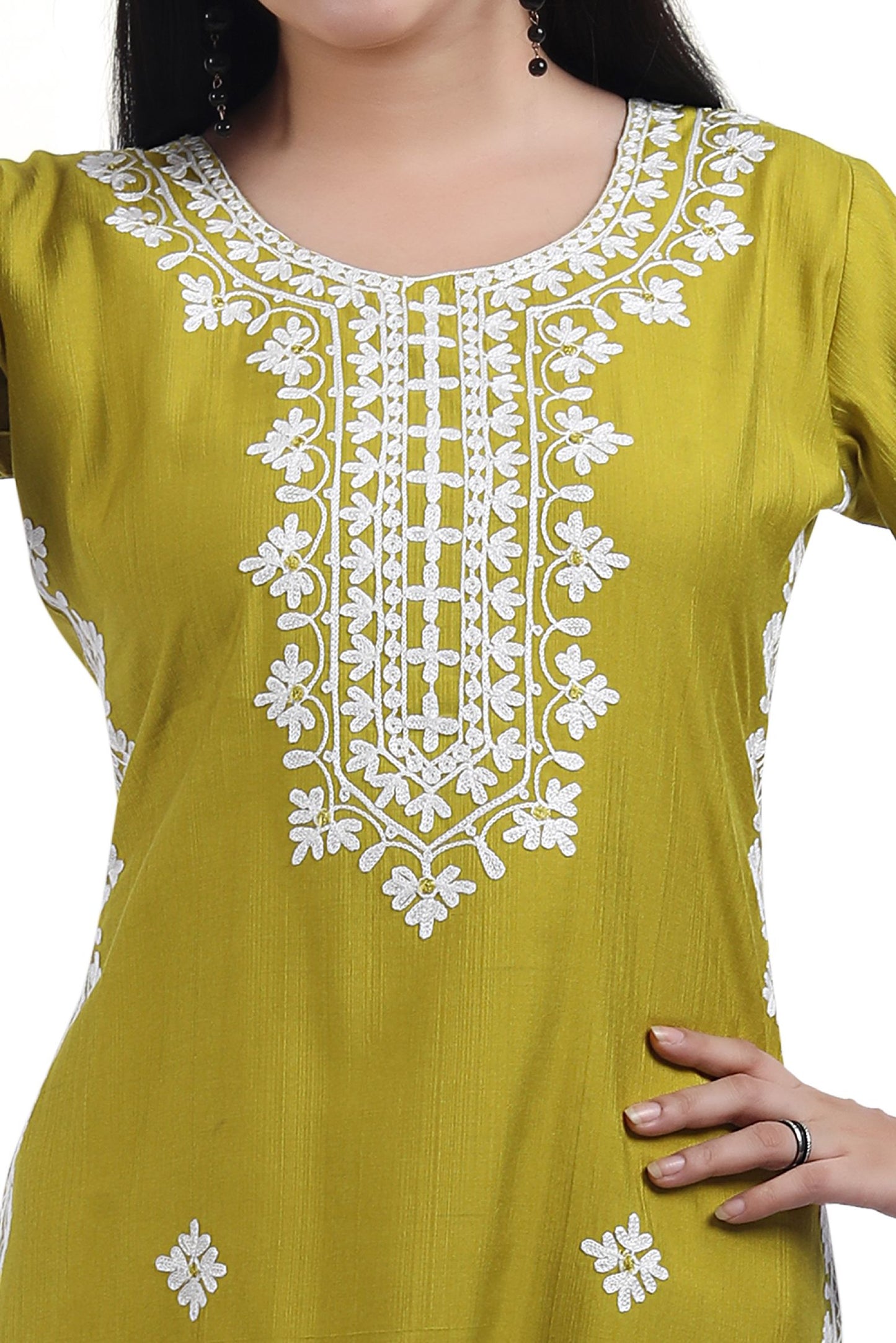 Apple Green Kesar Kurti