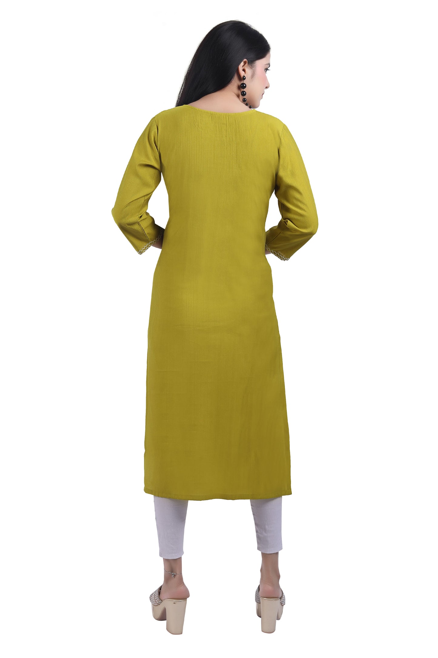 Apple Green Kesar Kurti