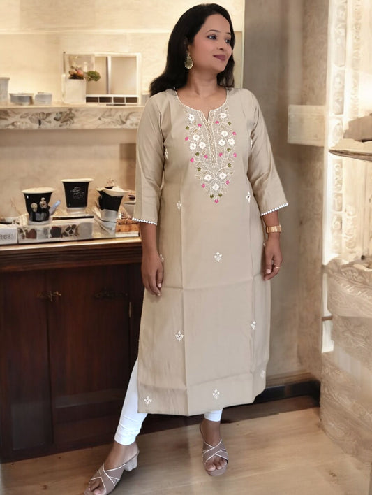 Beige Ritika Kurti
