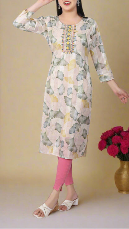 Cream Jiya Kurti