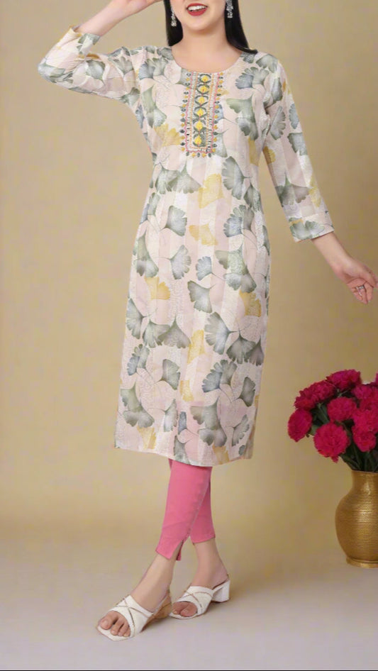 Cream Jiya Kurti