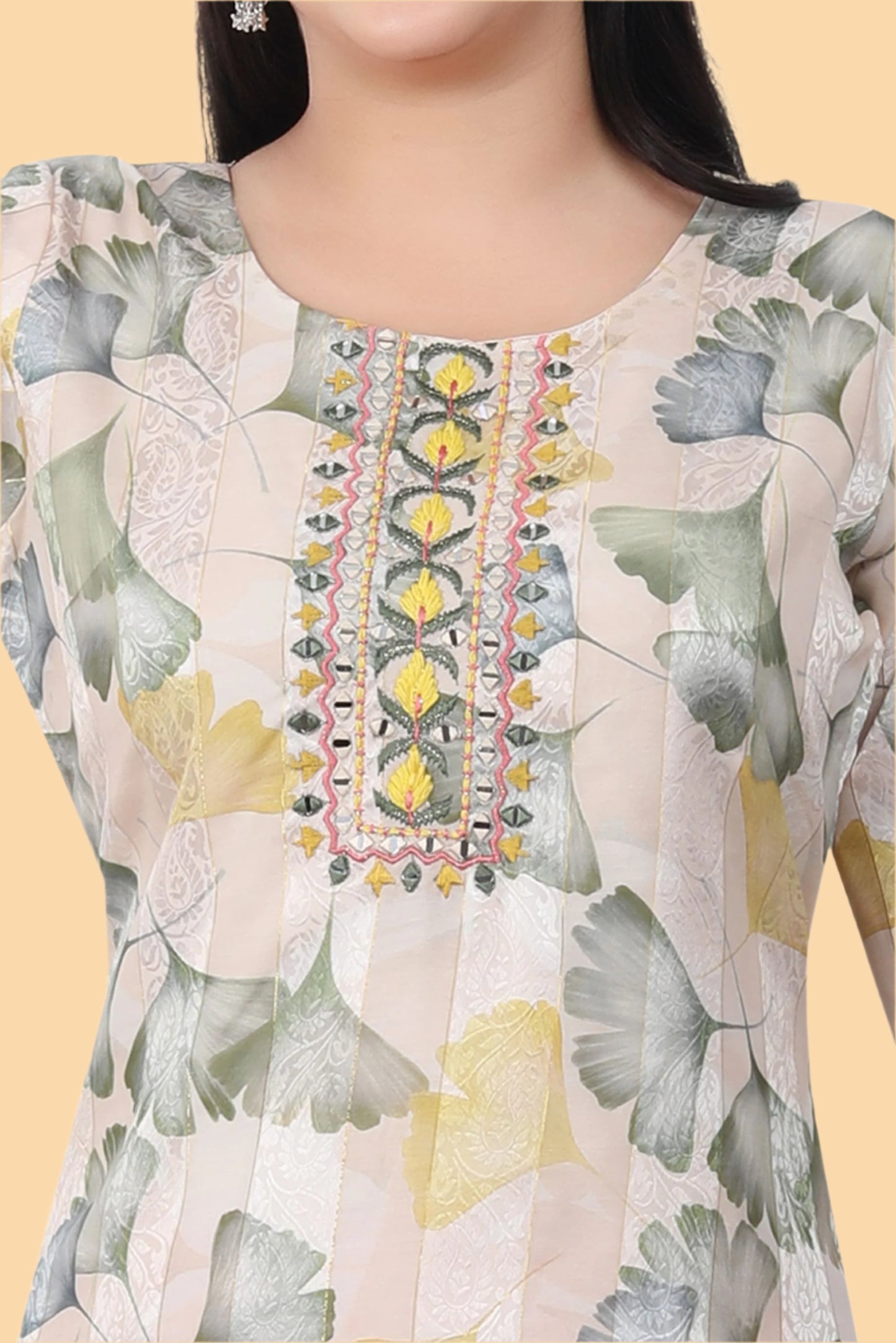 Cream Jiya Kurti