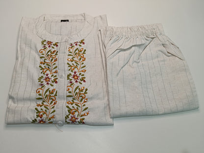 Cream Driti Co-ord Set