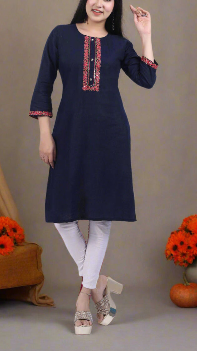 Dark Navy Kaira Kurti
