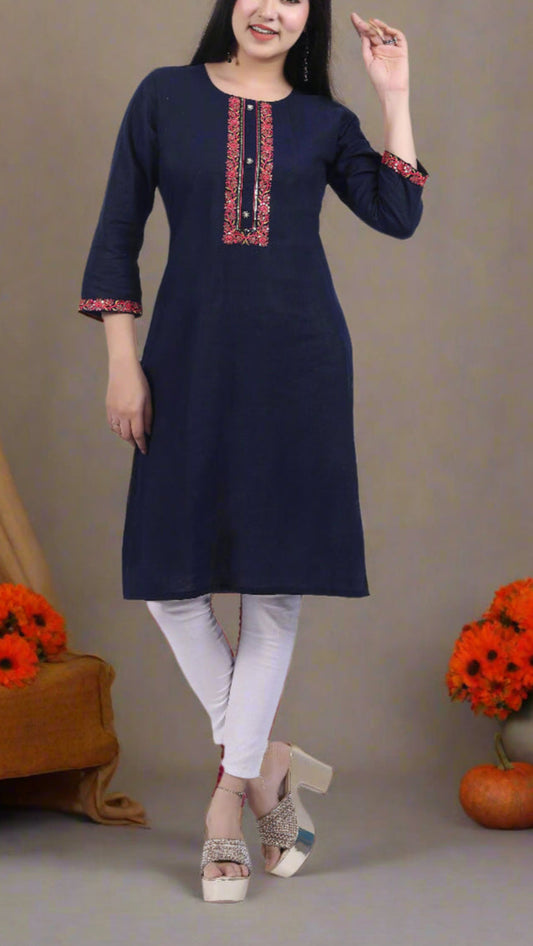 Dark Navy Kaira Kurti