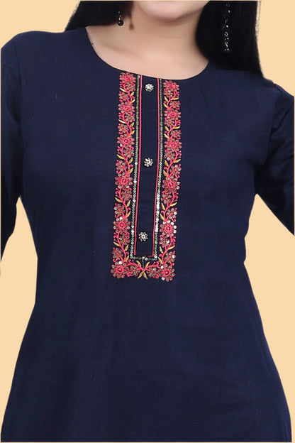 Dark Navy Kaira Kurti