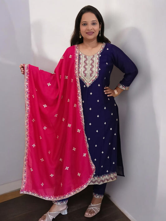 Purple Jaanki 3 Piece Set