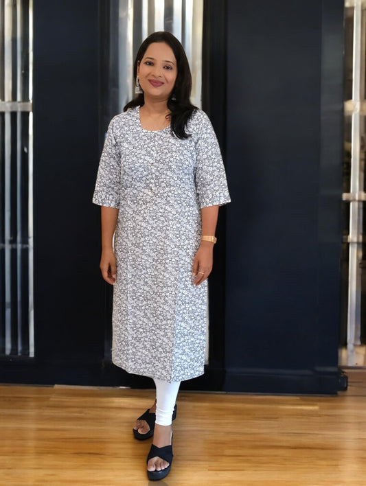 Floral Grey Anika Kurti