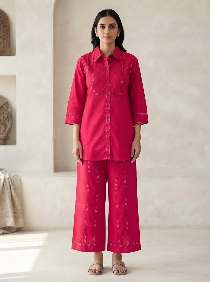 Sara Cotton Shirt Co-ord Set
