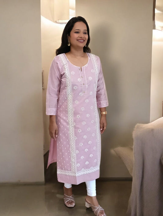 Light Pink Silk Kurti