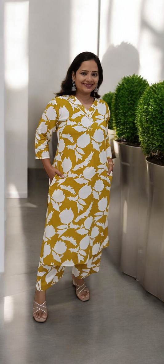 Mustard Yellow Vaidehi Co-ord Set