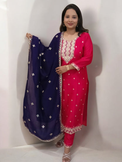 Rani Pink Jaanki 3 Piece Set