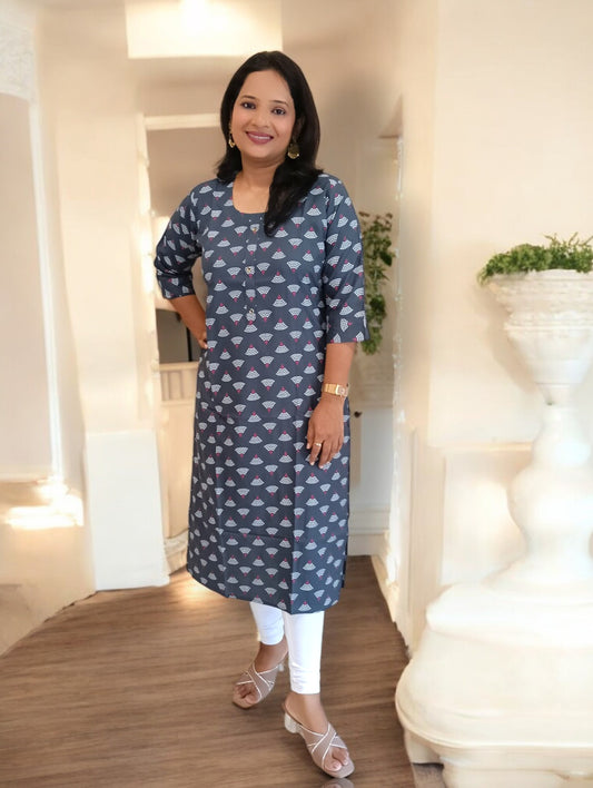 Rayon Dark_Grey_Anika_Kurti casual wear daily wear kurthi kurta Shaivee