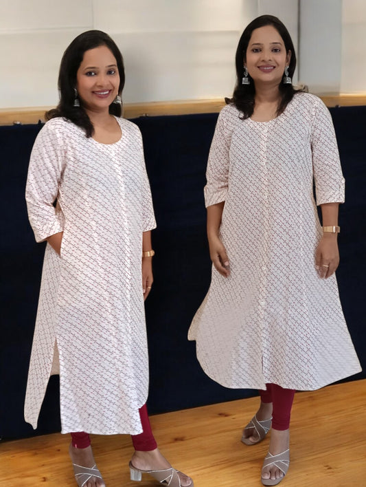 Cream Khadi Cotton Kurti